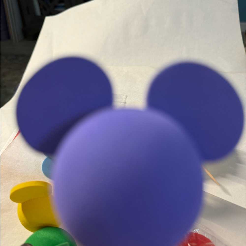 Disney car antenna topper or pen topper solid purple 2.25” new Mickey Mouse ears